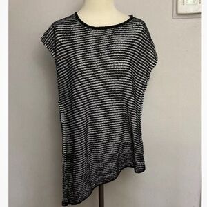 12-23 Eileen Fisher Top Organic Cotton Blend Asymmetrical Shirt Medium